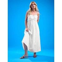Pixiegirl Petite Frill Tie Strappy Poplin Dress - White