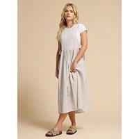 Pixiegirl Petite Gingham Tie Pinafore Dress - Natural
