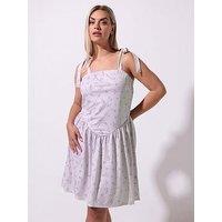 Yours Curve Ditsy Dress - Purple