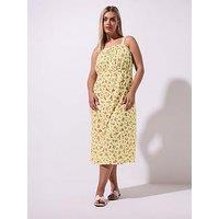 Yours Curve Ditsy Midaxi Dress - Yellow