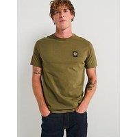 Belstaff Left Chest Patch Logo Regular Fit T-Shirt - Green