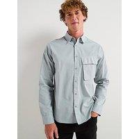 Belstaff Scale Logo Patch Sleeve Cotton Shirt - Light Blue