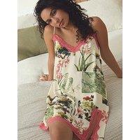 B By Ted Baker Printed Slip With Lace Trim - Cream