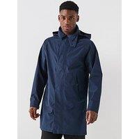 Belstaff Force Longline Hooded Nylon Trench Coat - Navy