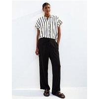 New Look Black Linen Look Wide Leg Trousers