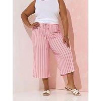 Yours Curve Stripe Culotte - Pink