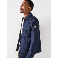 Belstaff Drome Cotton Zip Overshirt - Navy