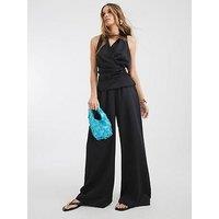 River Island Highwaist Relaxed Trousers - Black