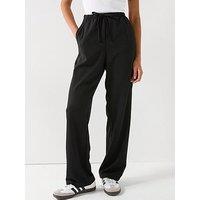 Jdy Louisville Life String Tie Wide Leg Jersey Pant - Black