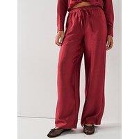 Vero Moda Toma High Waist Straight Trousers- Red