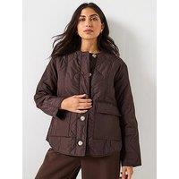 Vero Moda Millie Quilted Button Down Jacket - Brown