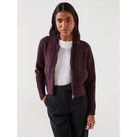 Vero Moda Hanna O-Neck Zipper Cardigan - Plum