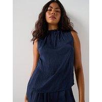 Aware Shanna High Neck Top - Navy