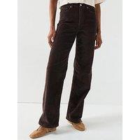 Vero Moda High Waist Wide Leg Corduroy Jeans - Brown