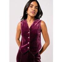 Vero Moda Shanna Velvet Waistcoat - Plum