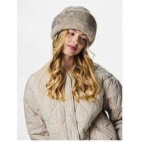 Pieces Faux Fur Hat - Beige