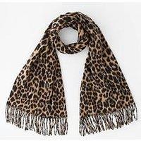 Pieces Animal Print Long Scarf - Leopard Print