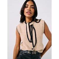 Vero Moda Vmnapoli Knitted Sleeveless Cardigan - Cream