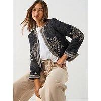 Jdy Billie Long Sleeve Quilted Shacket - Black