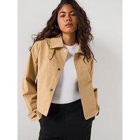Only Liana Long Sleeve Short Trench Jacket - Beige