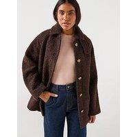 Jdy Nevada Boucle Belt Coat - Brown