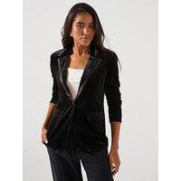 Vero Moda Haven Long Sleeve Velvet Blazer - Black