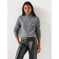 Vero Moda Vmvenedig Knitted Pullover - Grey