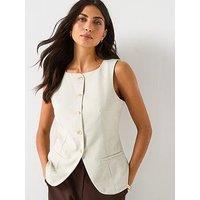 Vero Moda Mikela Short Sleeve Long Waistcoat - Cream