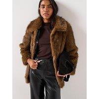 Vero Moda Gloria Faux Fur Jacket - Brown