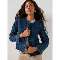 Aware Awmindy Ls Short Denim Jacket - Blue