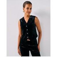 Vero Moda Shanna Velvet Waistcoat - Black