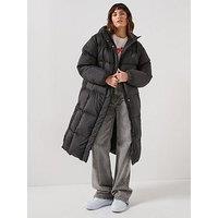 Hugo Long Hooded Puffer Coat - Black