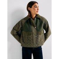 Boss Pabori Collared Coat - Dark Green