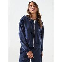 Boss Elijah Zip Up Hoodie - Dark Blue