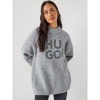 Hugo Oversized Knitted Jumper - Grey
