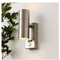 Leto Ip65 2Lt Gu10 Wall Light W Or Pir Sst