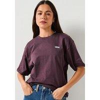 Vans Womens Left Chest Logo Embroided T-Shirt - Dark Grey