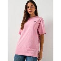 Vans Womens Left Chest Logo Embroidered T-Shirt - Pink