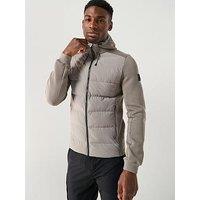 Alessandro Zavetti Mancini Seersucker Funnel Neck Hybrid Jacket - Beige