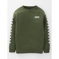 Vans Boys Exposition Check Il Crew Sweatshirt - Khaki - Green