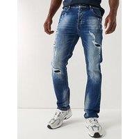 Alessandro Zavetti Remergio Loose Slim Fit Jeans - Mid Wash