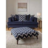 Very Home Mayfair 3 Seater Fabric Sofa With Patterned Footstool