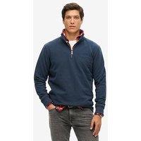 Superdry Essential Logo Henley Sweatshirt - Navy
