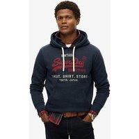 Superdry Vintage Heritage Relaxed Hoodie - Navy