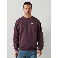 Vans Mens Style 76 Oversized French Terry Crew - Burgundy