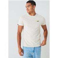 Superdry Essential Logo Embroidered T-Shirt - Cream