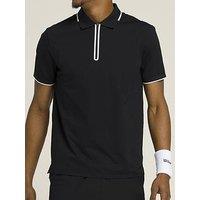 Wilson Mens Tennis Advantage Zip Polo Shirt - Black
