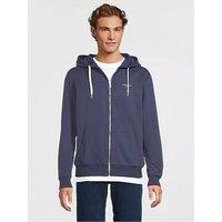 Hackett Hackett Brushed Cotton Zip Hoodie - Navy