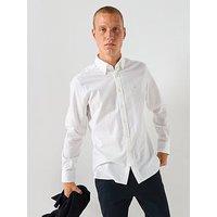 Hackett Garment Dye Oxford Shirt - Plain White