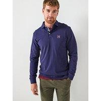 Hackett Heritage H Long Long Sleeve Polo Shirt - Navy